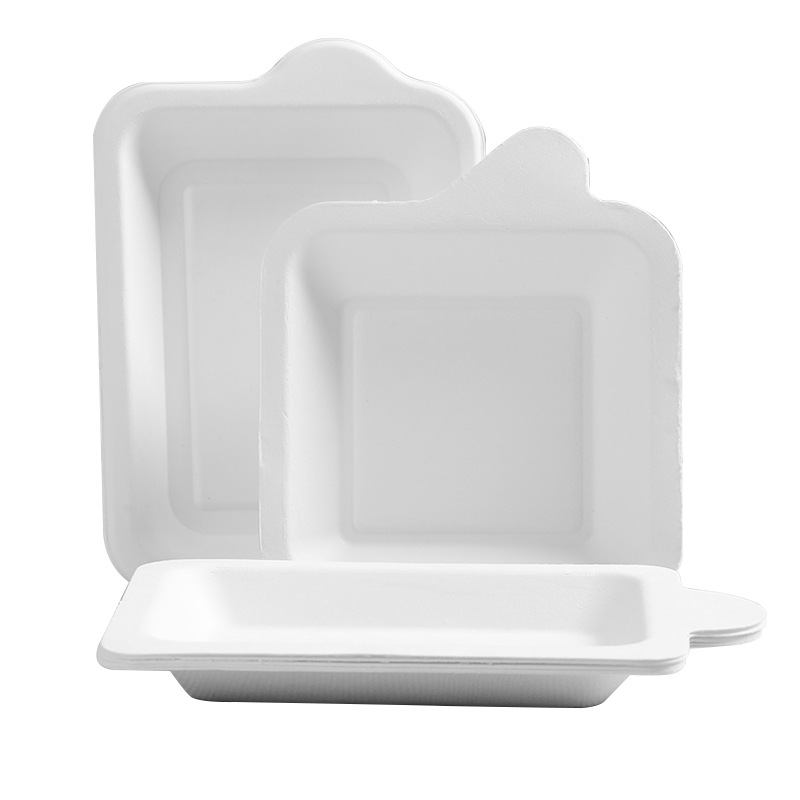 White Rectangular Disposable Cake Paper Plate – Biodegradable Large Bulk Pack Platter