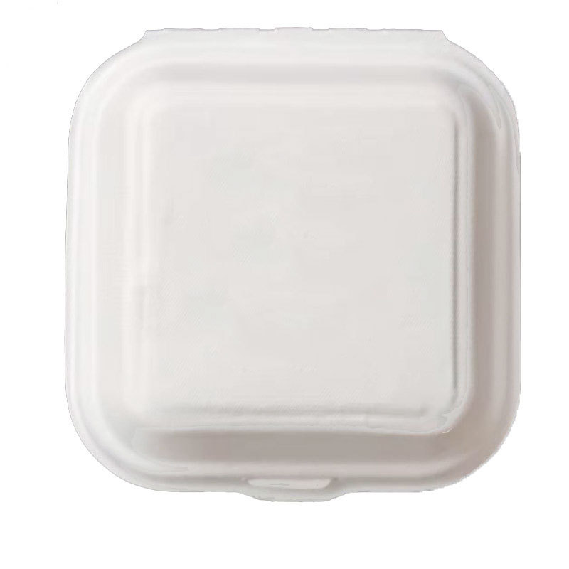 Sugarcane Pulp 6-inch Burger Box – Disposable Pastry Cake Takeout Container