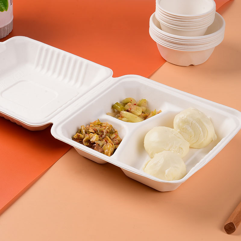 8-9 inch American-Style One-Piece Burger Box – Compostable Pulp Fast Food Container