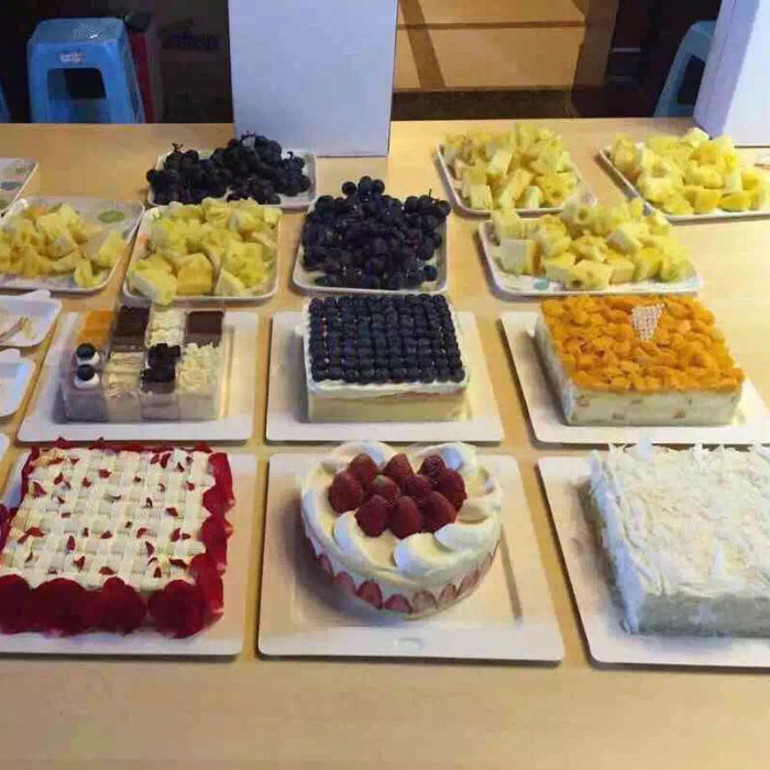 21Cake Style 6/8 inch Square Cake Tray – Food-Grade Sugarcane Pulp Dessert Platter