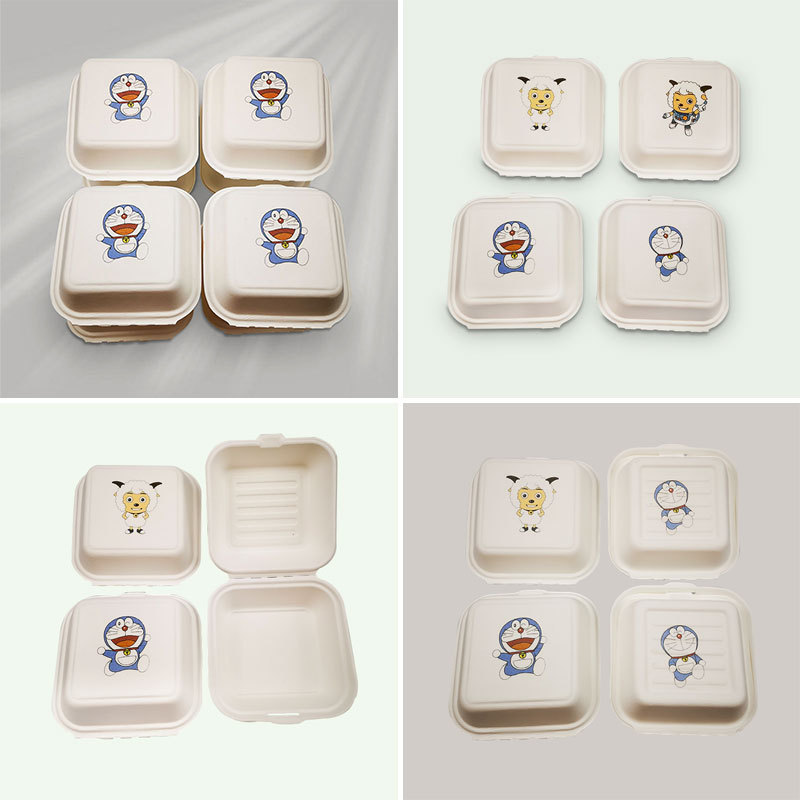 Custom Printed Cake BBQ Burger Bento Box – Compostable Disposable Takeout Container