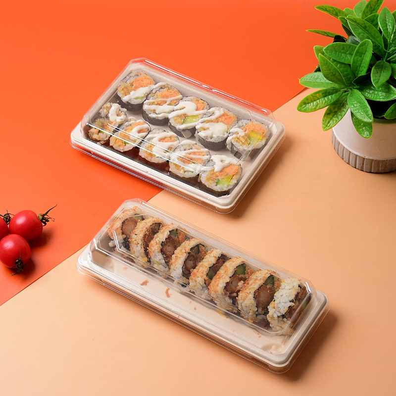 Factory Custom Disposable Sushi Tray – Compostable Sugarcane Pulp Sashimi Platter