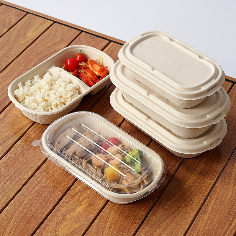 Compostable Divided Light Meal Container – 700/850ml Salad Mochi Pastry Box