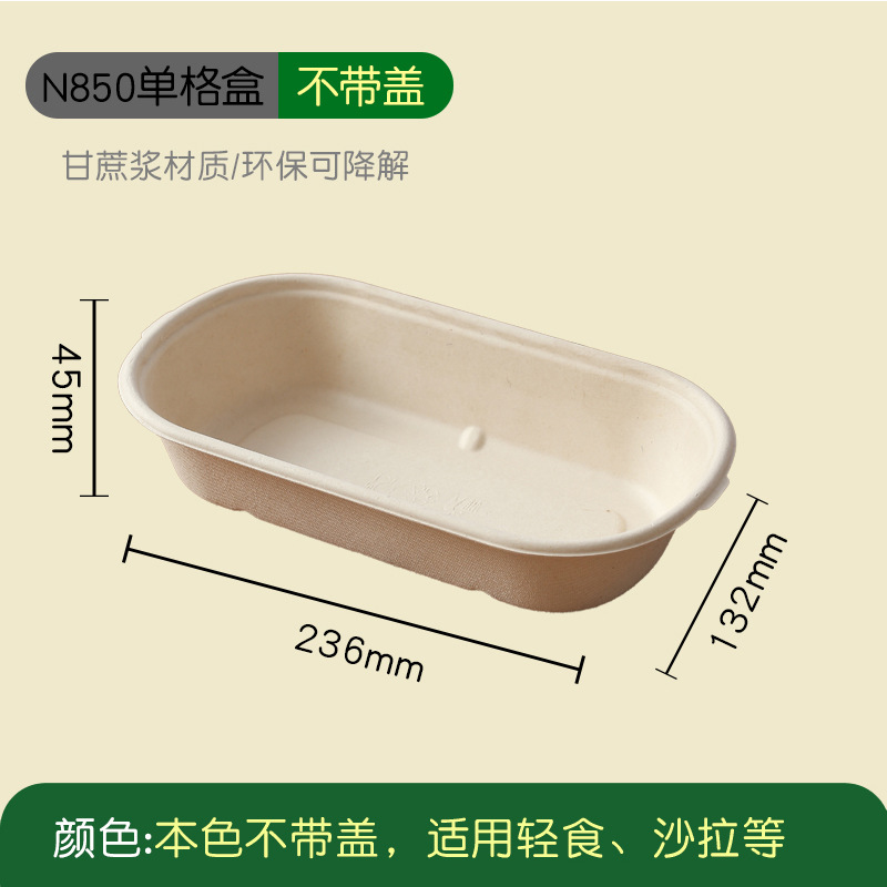 Compostable Divided Takeout Container – Light Meal Salad Mochi Pastry Lunch Box
