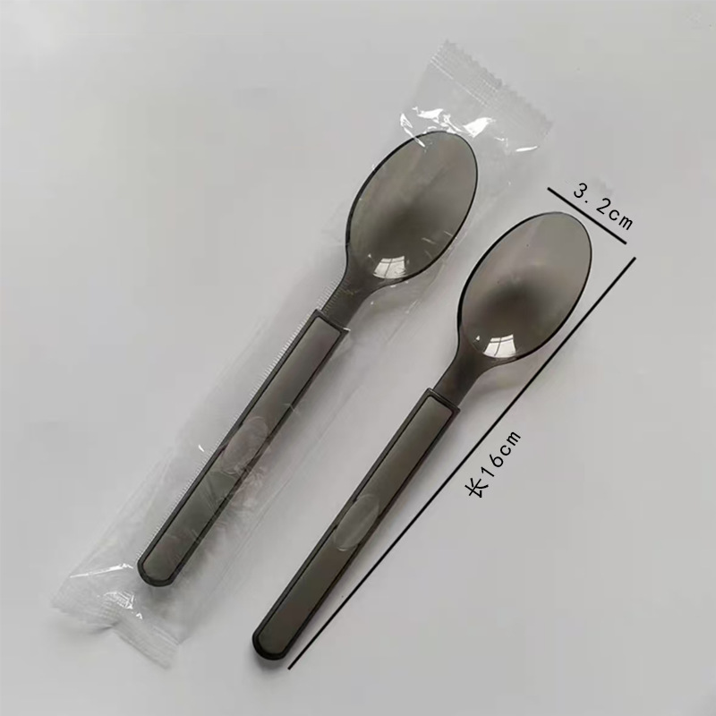 Heavy-Duty Long-Handle Disposable Cutlery Set – Steak Salad Dessert Spoon Fork