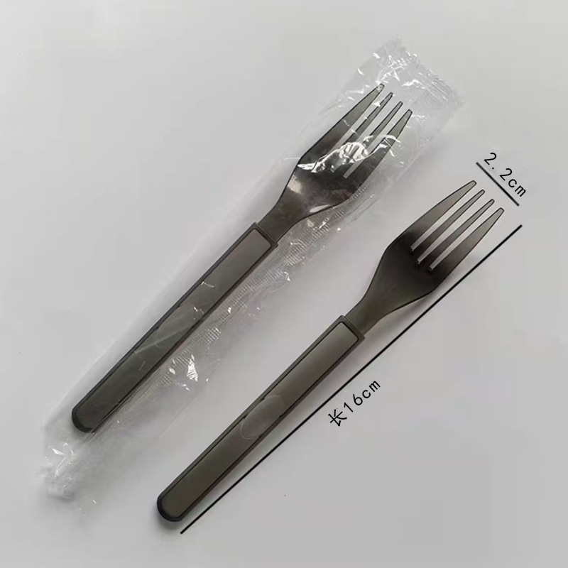 Heavy-Duty Long-Handle Disposable Cutlery Set – Steak Salad Dessert Spoon Fork