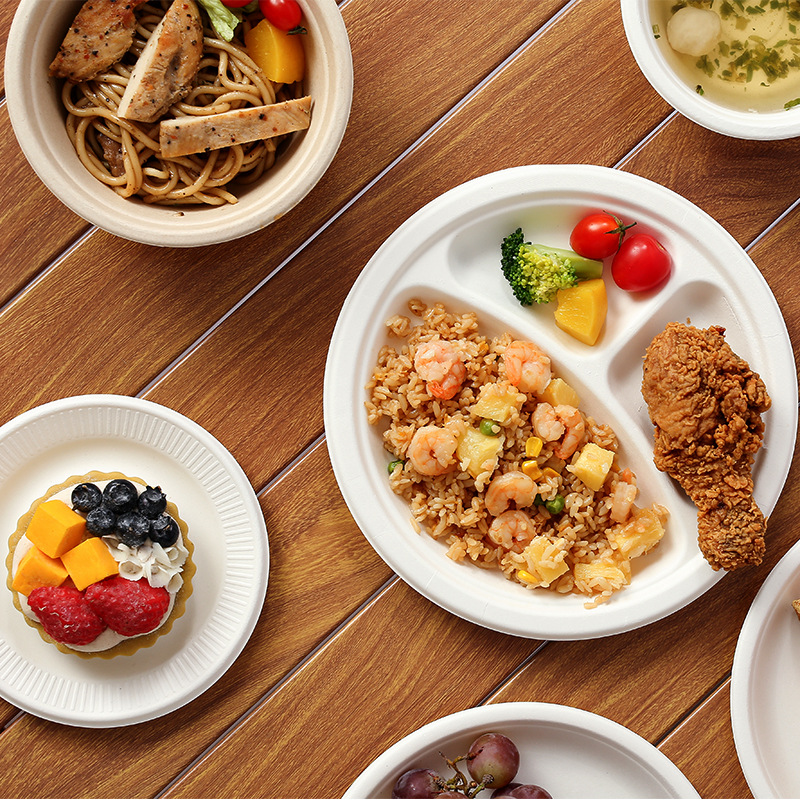 Custom Paper Plates & Platters – Disposable Square Round White Heavy-Duty Bowls