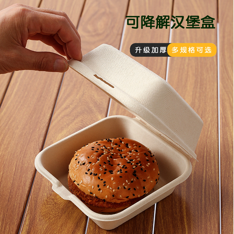 Wholesale Disposable Lock Box – Sugarcane Pulp Burger Pastry Takeout Container