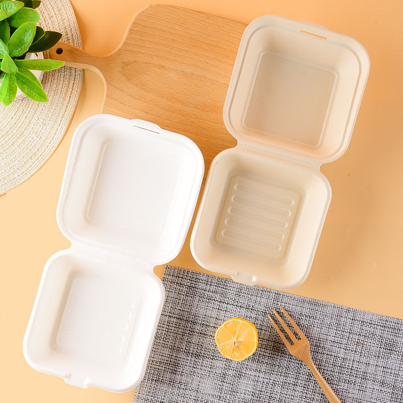 Factory Wholesale 50-Pack Cake Burger Bento Box – Hand-Painted Pastry Fruit Container