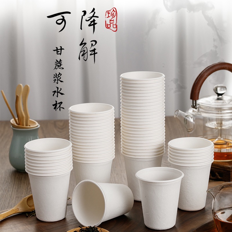 Premium Sugarcane Pulp Paper Cups – Heavy-Duty Disposable Office Tea Coffee Cup
