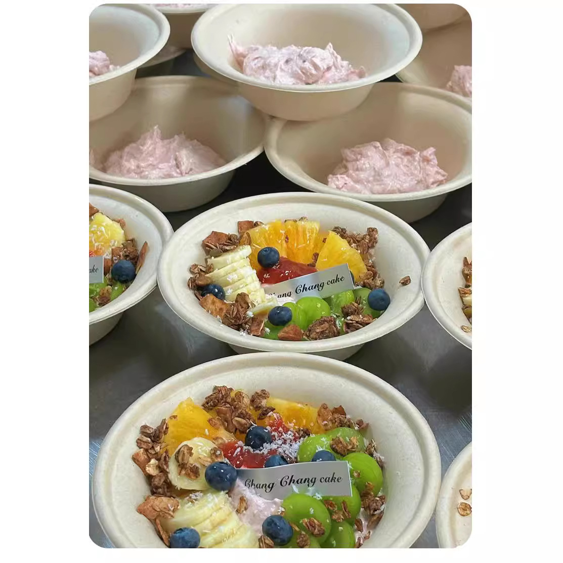Trendy Cold Brew Yogurt Pulp Bowl – Ice Jelly Fruit Dessert Takeout Bowl Bulk Pack