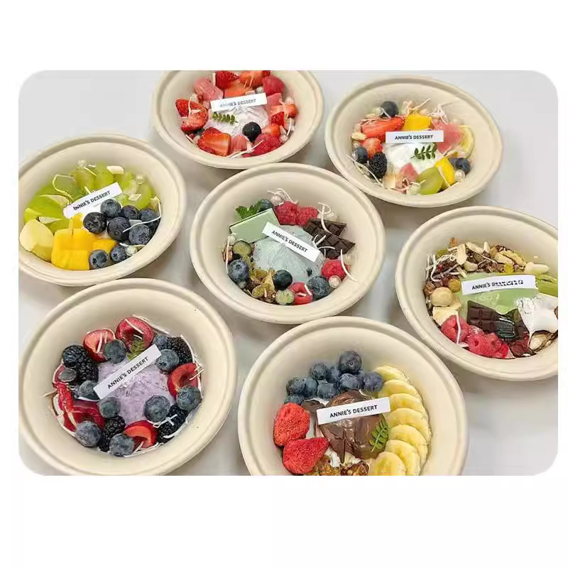Trendy Cold Brew Yogurt Pulp Bowl – Ice Jelly Fruit Dessert Takeout Bowl Bulk Pack