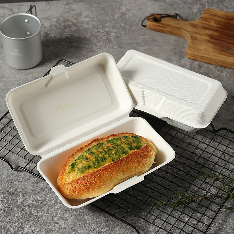 American-Style Pulp Hot Dog Burger Box – Disposable Pastry Takeout Container