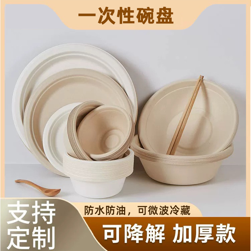 Disposable Party Set – Bowls Plates Cups Cutlery Home Outdoor Eco-Friendly