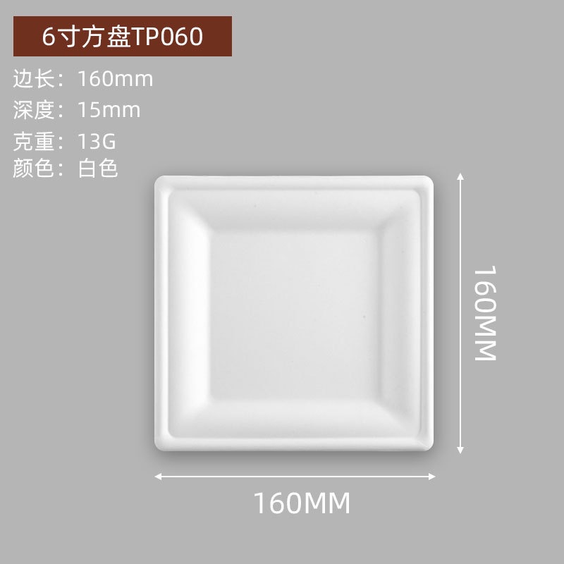 Square Heavy-Duty Biodegradable Paper Plates – Art Craft Picnic 6/8/10 inch