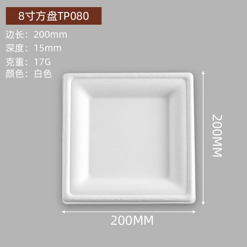 Square Heavy-Duty Biodegradable Paper Plates – Art Craft Picnic 6/8/10 inch