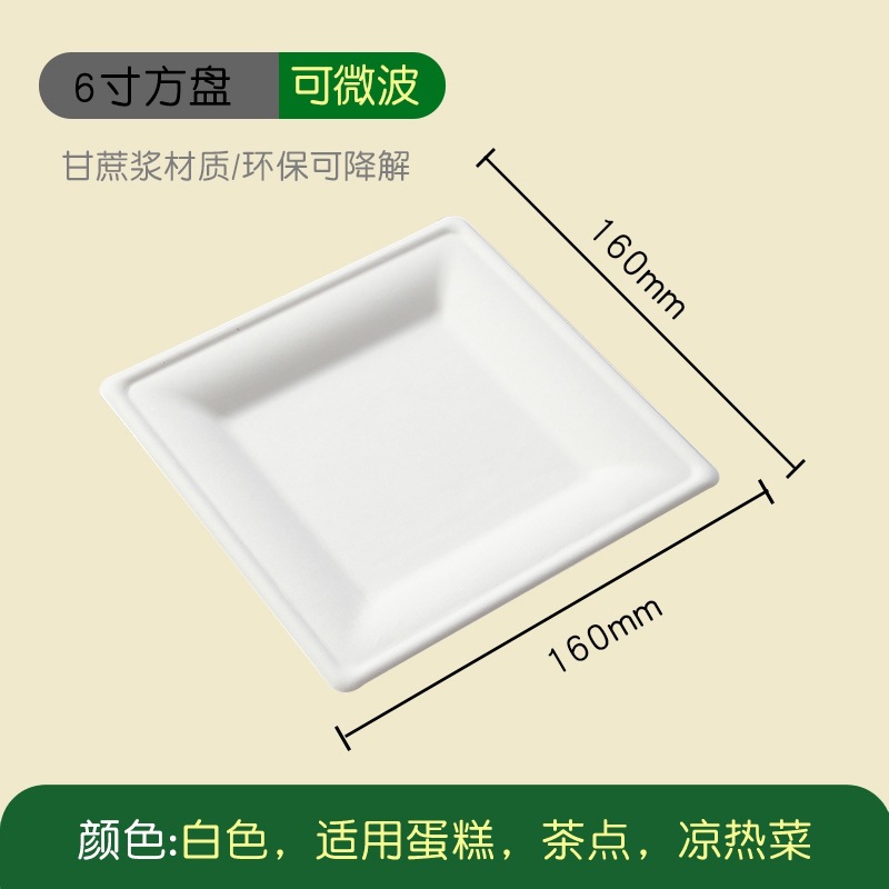 Square Biodegradable Paper Plates – Heavy-Duty Art Craft BBQ Outdoor Picnic Platters