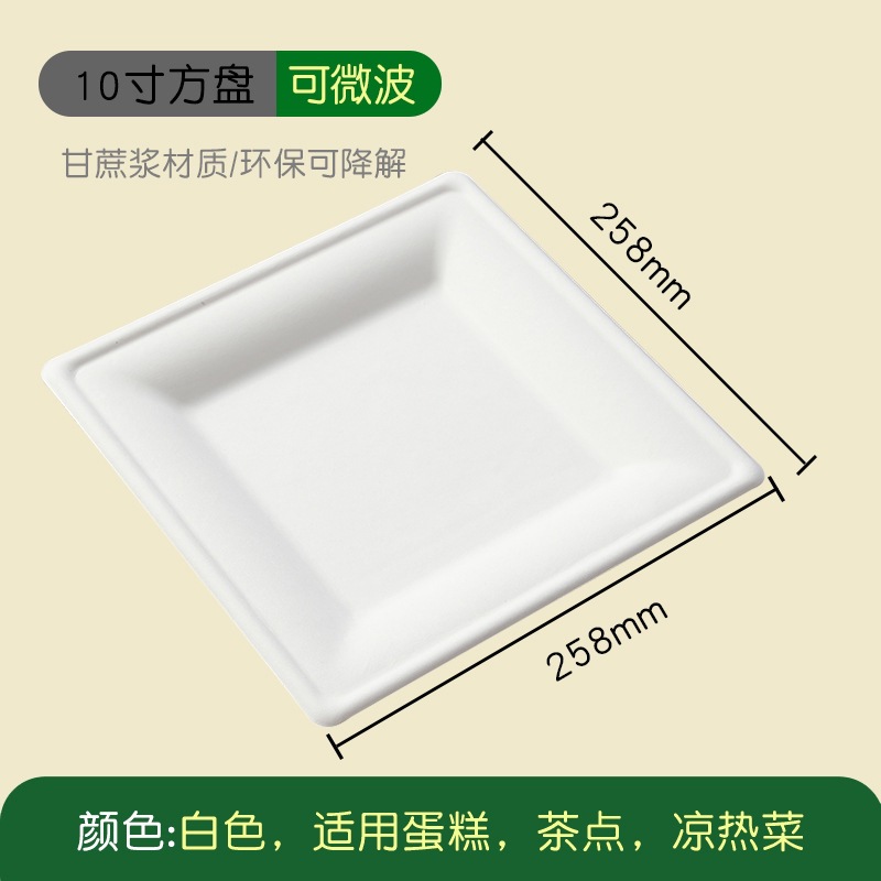 Square Biodegradable Paper Plates – Heavy-Duty Art Craft BBQ Outdoor Picnic Platters