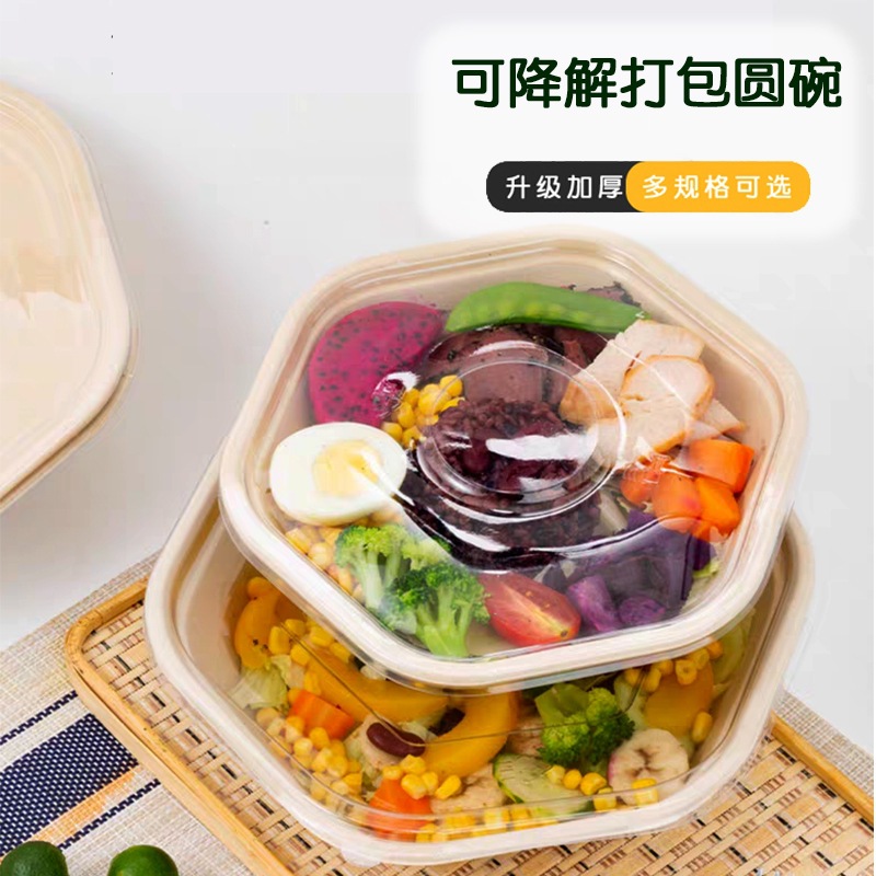 Hexagonal Takeout Bowl with Lid – Pasta Salad Light Meal Bento Container