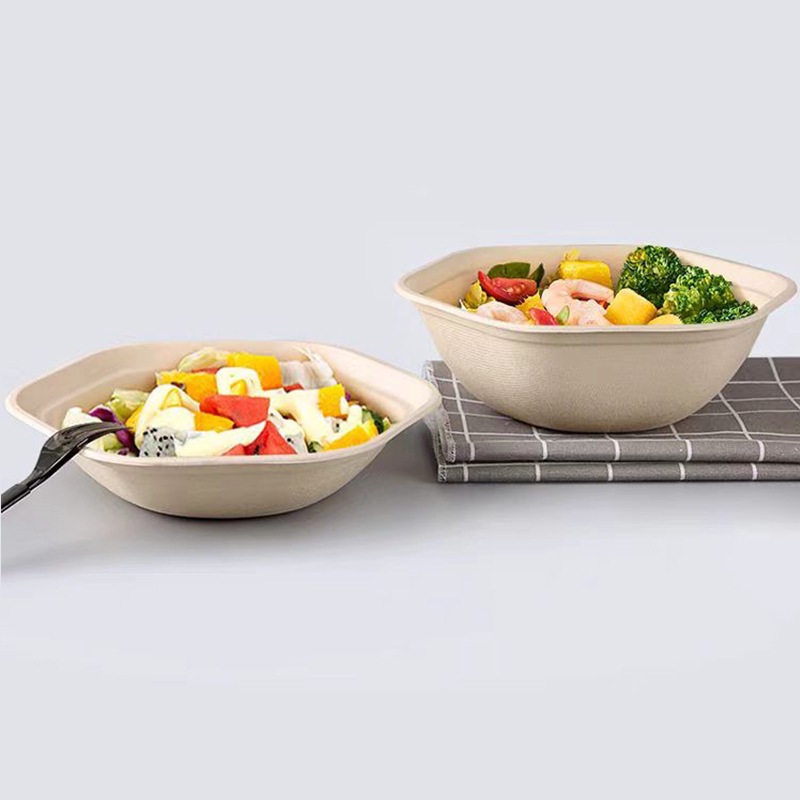 Hexagonal Takeout Bowl with Lid – Pasta Salad Light Meal Bento Container