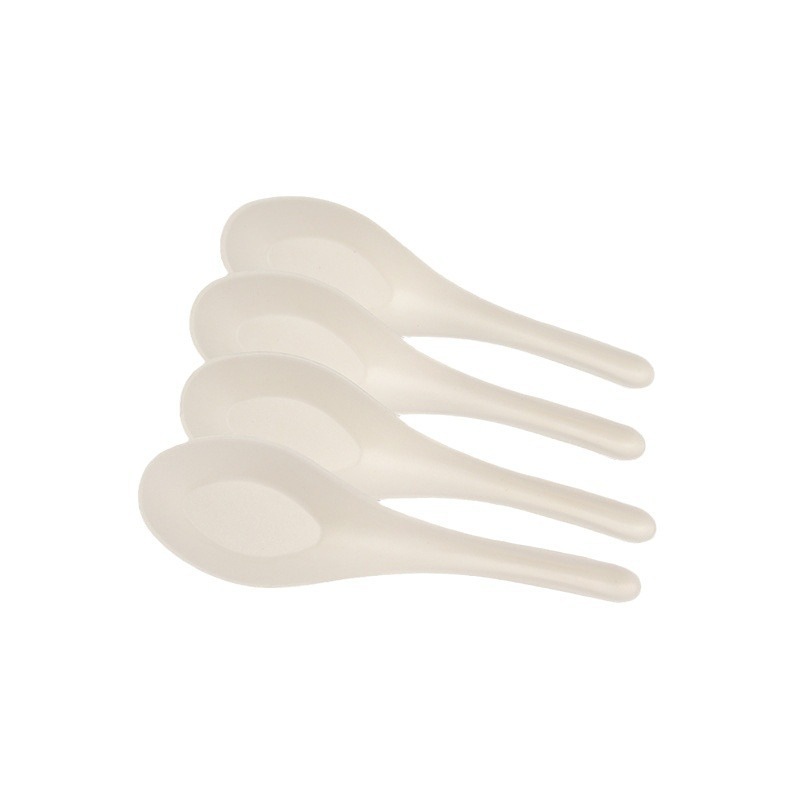 Compostable Pulp Chinese Soup Spoon – Disposable Steak Fork Dessert Spoon Set