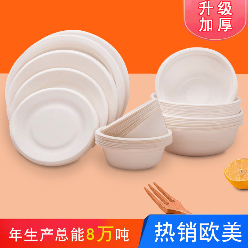 Wholesale Disposable Sugarcane Pulp Bowl – Compostable Home Outdoor BBQ Tableware