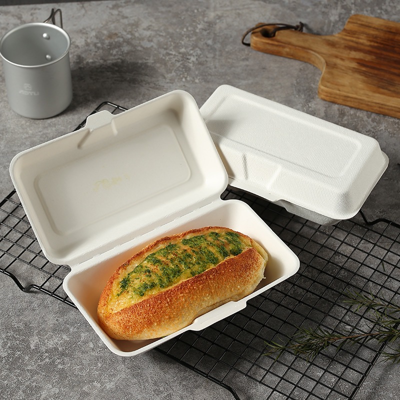 American-Style Pulp Hot Dog Burger Box – Disposable Pastry Takeout Container