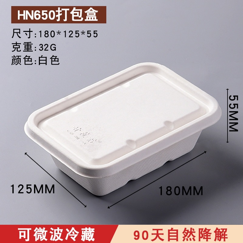 Compostable Sugarcane Pulp Square Takeout Box – Salad Picnic Bento Container