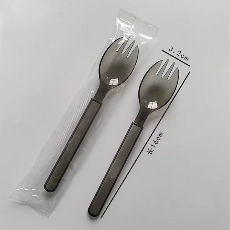 Heavy-Duty Long-Handle Disposable Cutlery – Steak Salad Dessert Spoon Fork Set