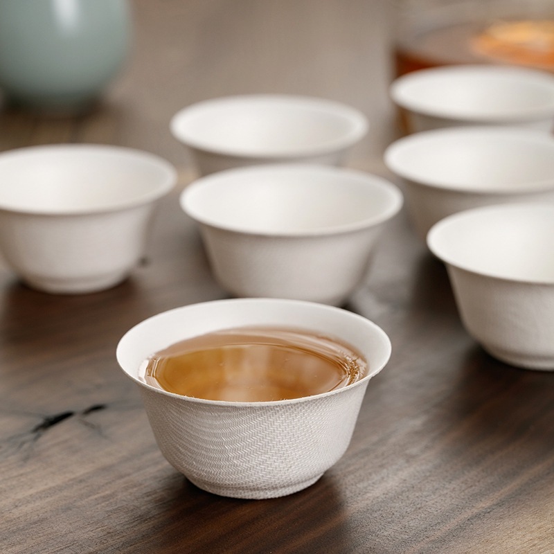 Disposable Sugarcane Pulp Kung Fu Tea Cup – Small Food-Grade Odorless Tasting Cup