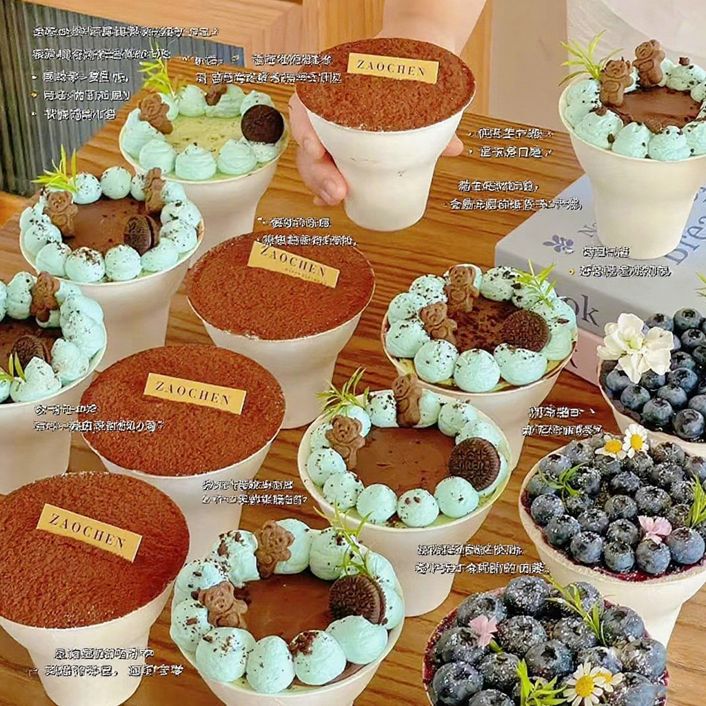 Compostable Chestnut Cake Ice Cream Handheld Cup – Sundae Dessert Yogurt Mini Cup