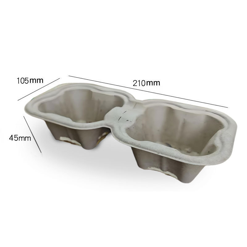 Biodegradable Pulp 2/4-Hole Cup Carrier – Detachable Coffee Tea Drink Tray